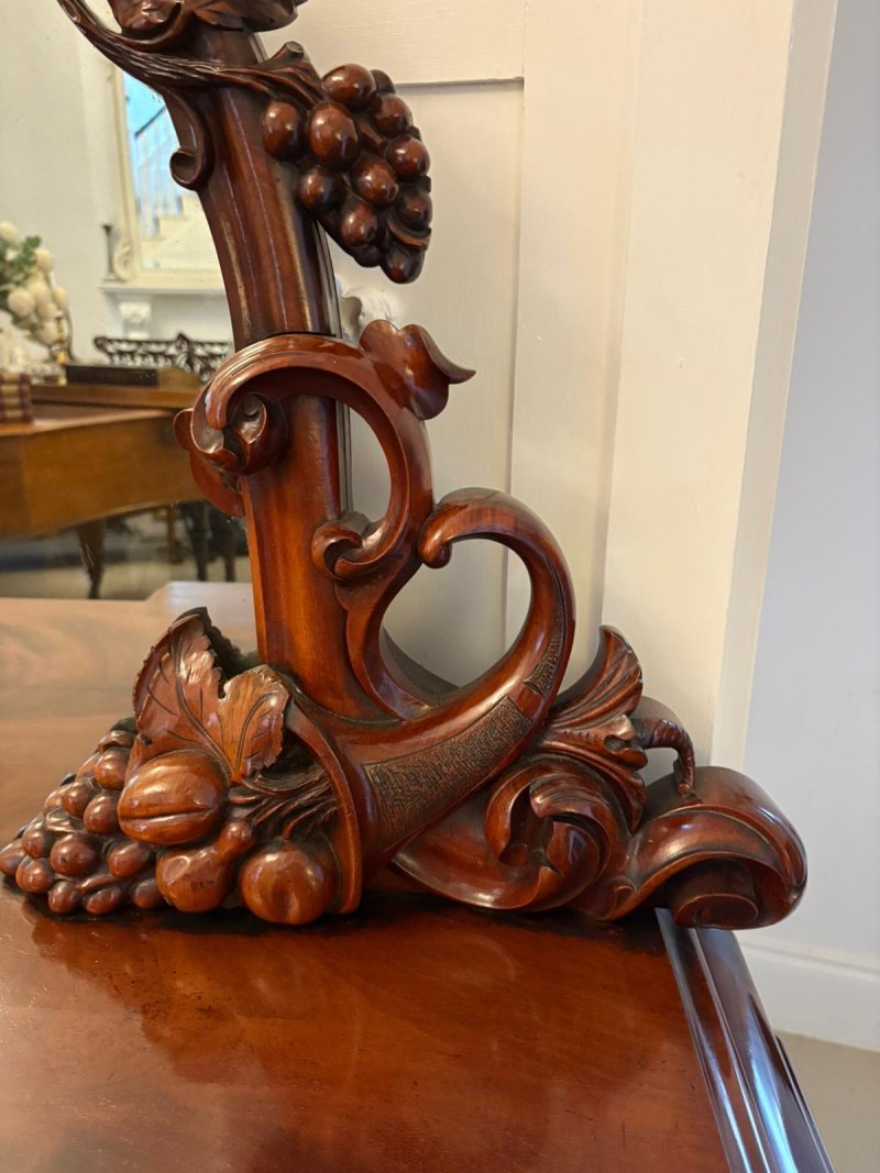 Outstanding Quality Antique Victorian Carved Mahogany Mirror Back Sideboard